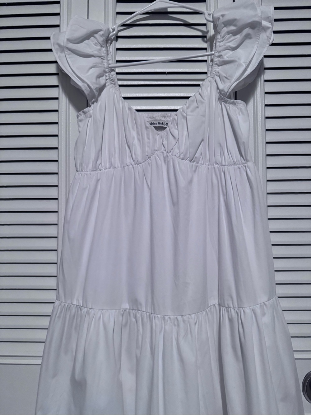 Abercrombie & Fitch White Pleated Empire Waist Sundress